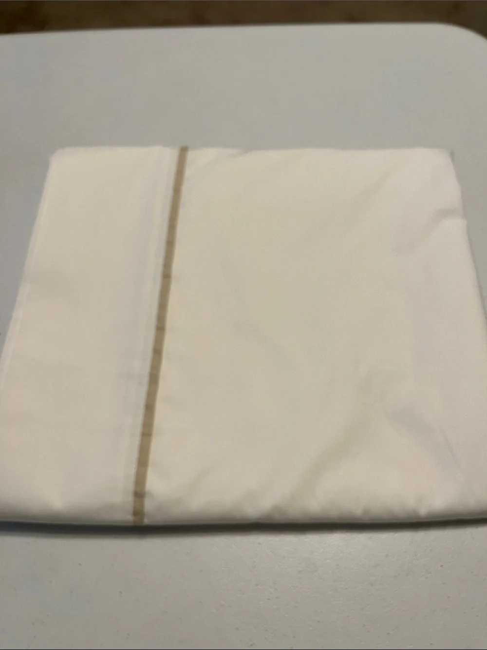 Ralph Lauren Ivory Sheet with Narrow Tan Stripe